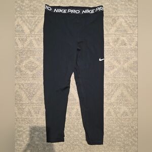 Nike Pro Black Leggings with White Logo